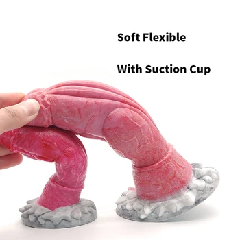 YOCY Huge Anal ButtPlug Animal Dildo Small Knot Wolf Dog Realistic Penis Sex Toy For Female Masturbate With Suction Cup S M Size 2