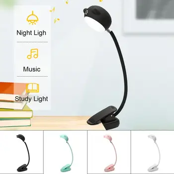 

Newest Rechargeable Clip-on Study Light For Reading Gooseneck 12 LEDs Dimmable with Bluetooth BT5.0 Speaker Music Function