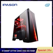 Игровой ПК IPASON Intel i5 8400 upgrade 9400F/GT740 геймерский коврик для мыши/офисных настольных компьютеров интернет-сборка компьютеров полный комплект машины