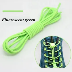 Elastic Round Locking No - Tie Shoelaces for Kids and Adults - Quick and Easy Rubber Sneaker Laces in 22 Vibrant Colors (Fluorescent green)