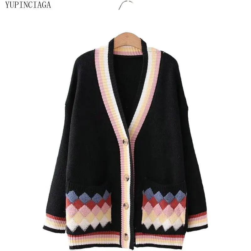 

Autumn Japanese Sweet Girl Cotton Cardigan V-neck Loose Knit Sweater Casual Single Breasted Knitted Sweaters Fashion Knit Coat