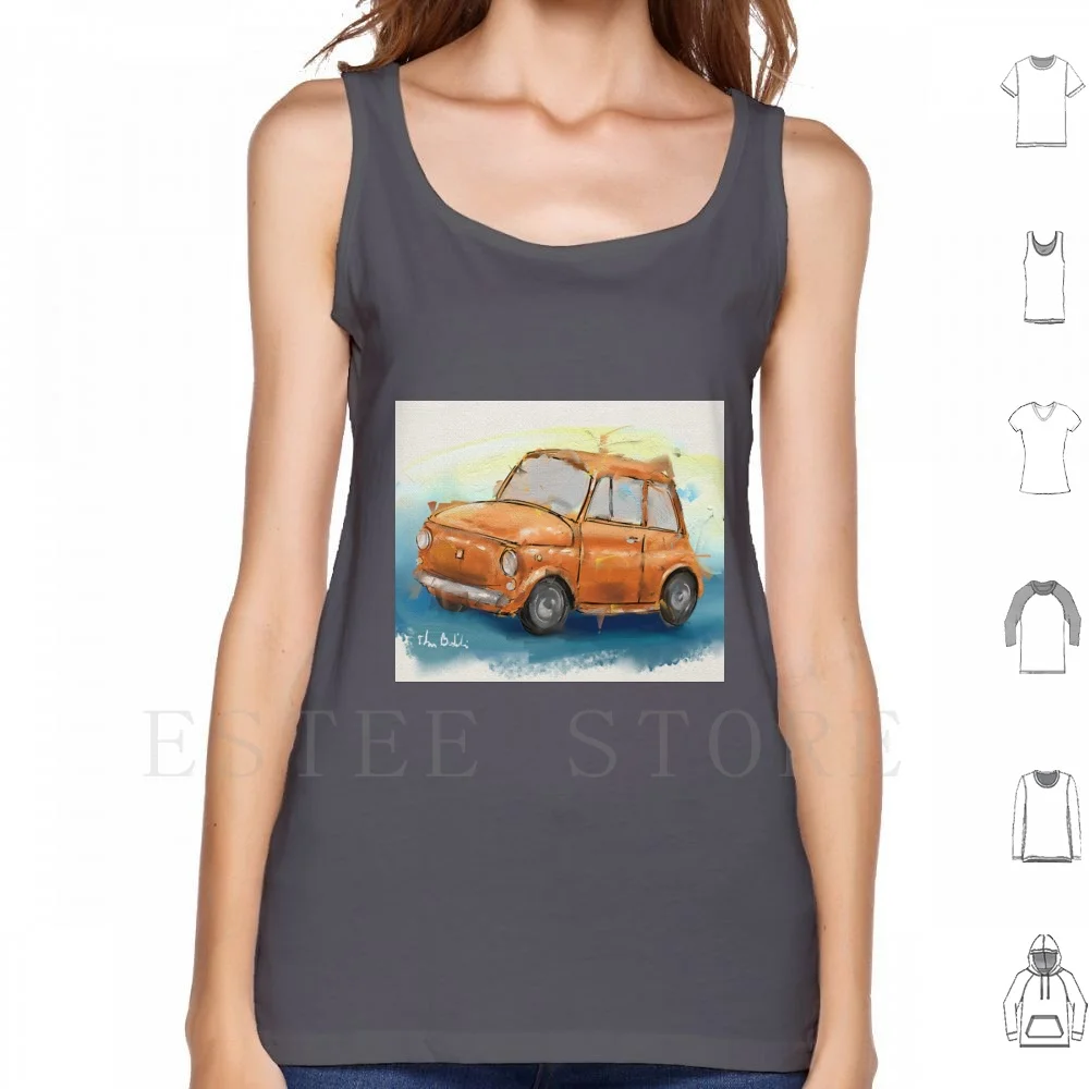 Fiat 500 Classic Iconico Arancione Fiat 500 Canottiere Pittura Sciolta Canottiera Senza Maniche Multipla Abarth 595 Fiat Talento Fiat