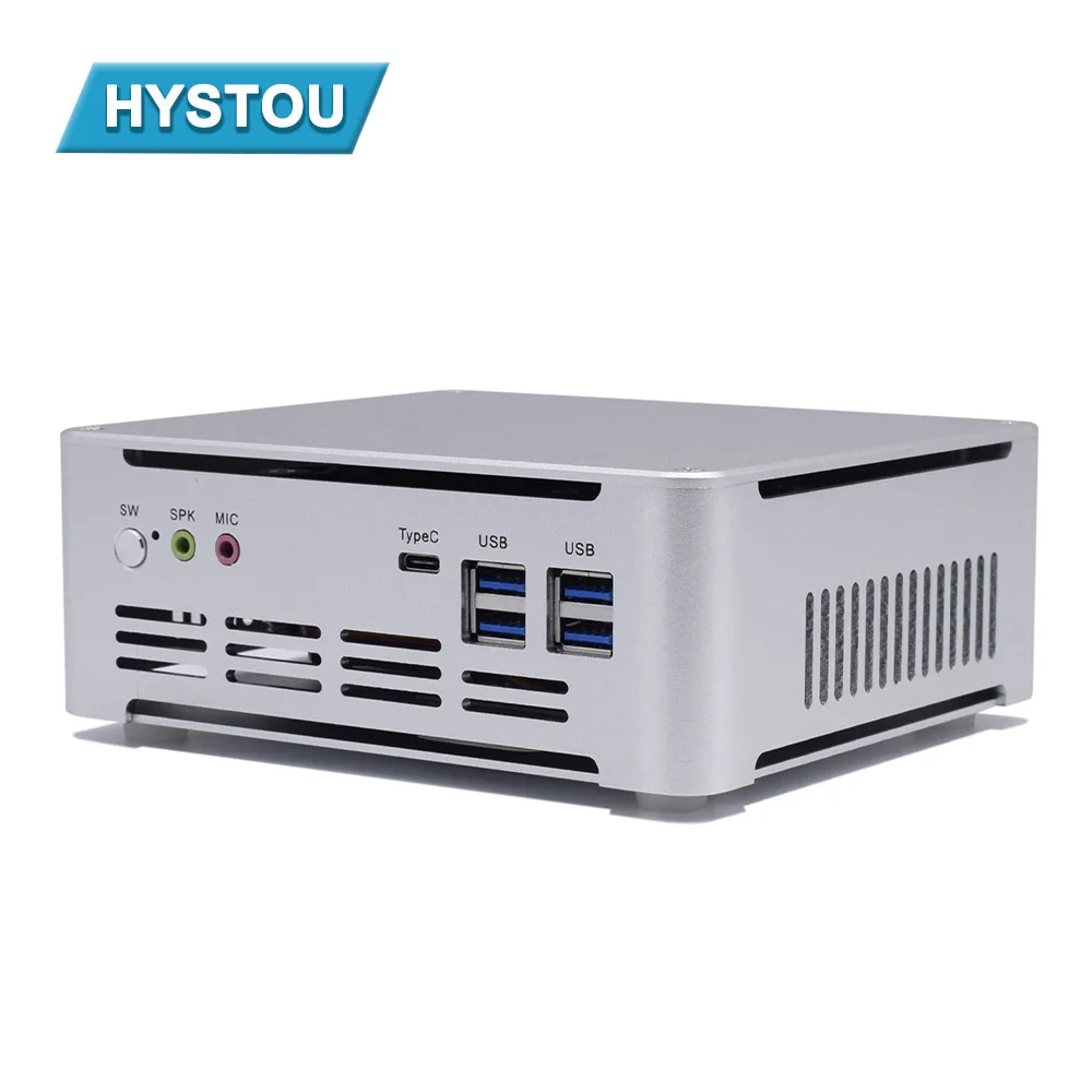 HYSTOU Intel core mini computer quad core i5 i7 business pc desktops with fashion white rugged case as gaming office pc