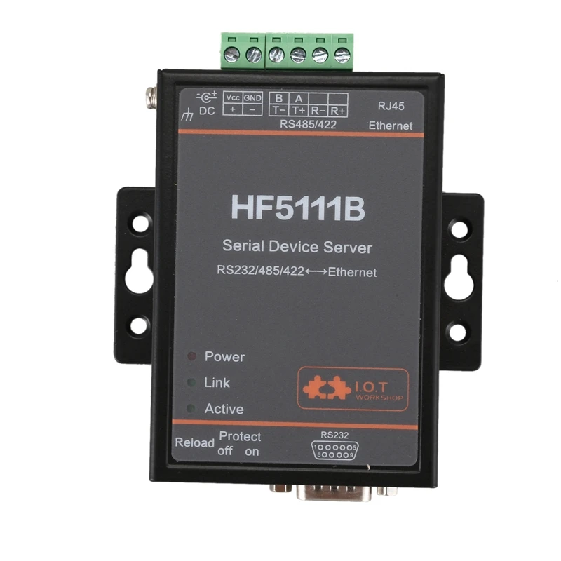 

PPYY-HF5111B Serial Device Server RS232/RS485/RS422 Serial to Ethernet Free RTOS Serial Server F22498(EU Plug)