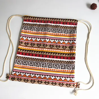 

Women 2020 Fabric Female Gypsy Bohemian Boho Chic Aztec Ibiza Tribal Ethnic Ibiza Brown Drawstring Rucksack Bags