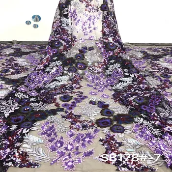 

Madison Sequins French Mesh Lace 2019 Latest High Quality African Laces Fabric For Wedding Fabric Embroidery Tulle Lace Fabric