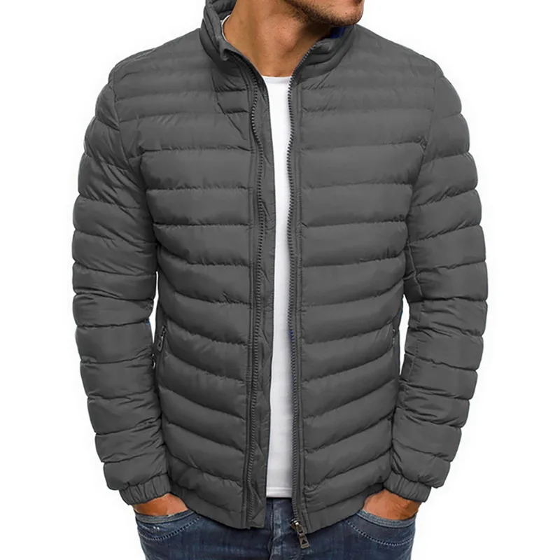 Новая мода Для мужчин куртка и пальто легкий ветрозащитный Теплый складывающаяся куртка плотный теплый Для мужчин легкие куртки размера плюс 2XL - Цвет: J
