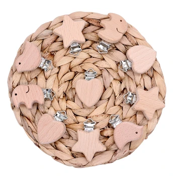 

5pc nipple chain accessories baby DIY cute shape beech nipple clip small elephant heart-shaped bird star BPA free