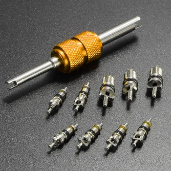 

9Pcs Automotive Air Conditioning Valve Core +Remover Tool Kit For A/C System