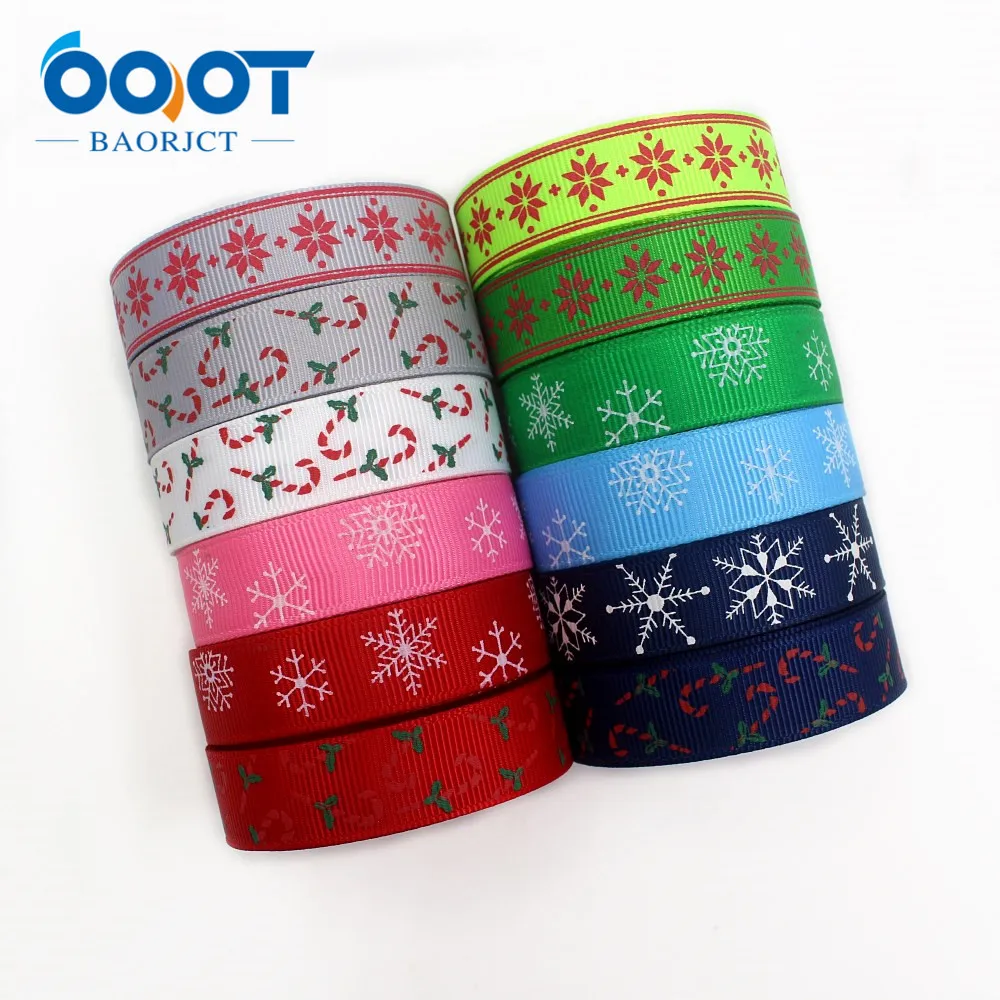 

1971323,5/8'' 16mm Christmas holiday decoration gift wrapping Printed grosgrain ribbon,10yrds DIY handmade headwear accessories