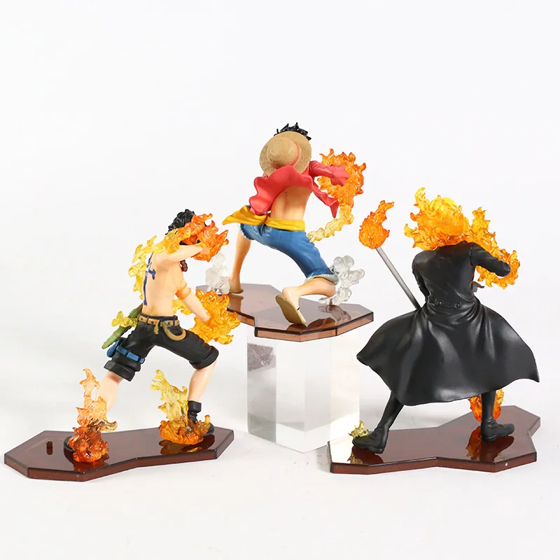 Аниме One Piece Attack Styling Luffy + Sabo Ace ПВХ Фигурки коллекционные модели игрушек 3