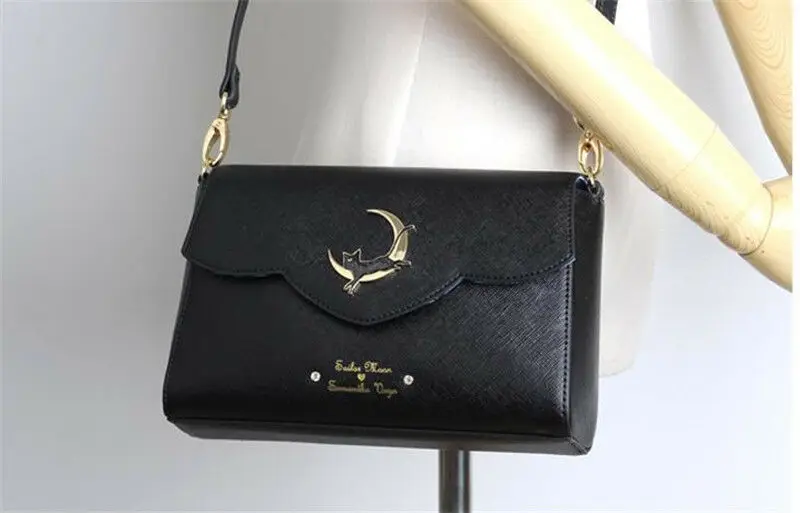 Японское аниме Сейлор Мун 20th anniversary Luna Cat из искусственной кожи сумка на плечо черная милая сумка