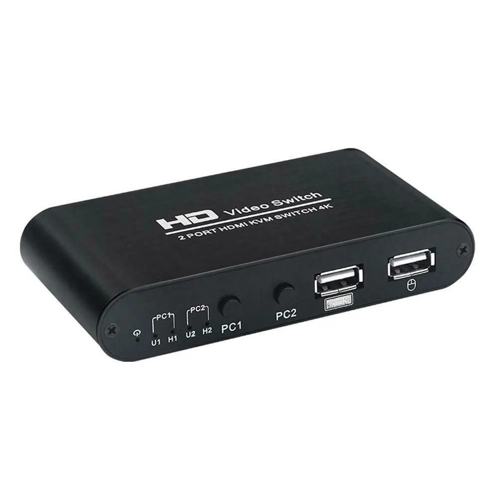 2 порта KVM 4K клавиатура мышь Мыши HDMI коммутатор Plug And Play для обмена монитором аудио домашнее видео профессиональный мультимедийный мини