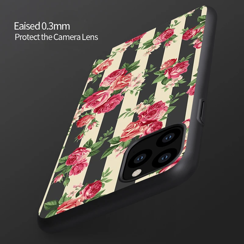 Модные тропические растения цветы для Apple iPhone XR XS 11 Pro Max 5 5S SE 6 6S 7 8 Plus чехол мягкий черный ТПУ iPhon чехол 11