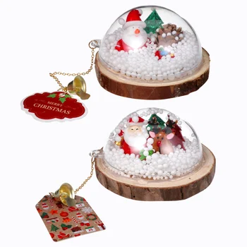 

2Pcs Desktop Adornments Santa High Quality Beautiful Micro Landscape Ornaments for Home Room