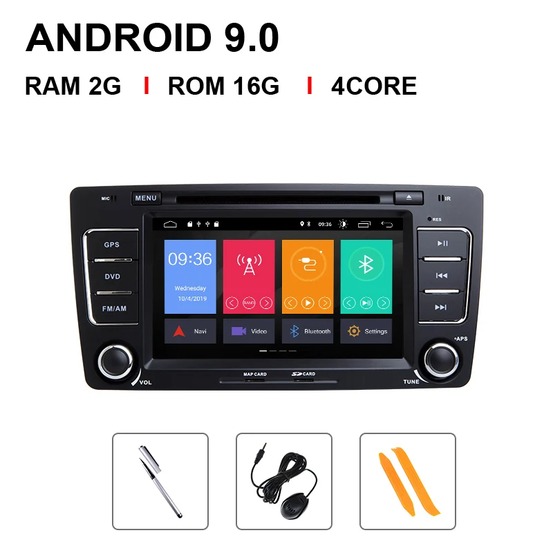 4 Core 16 ROM 8 ядерный 64G rom ips DSP Android 9,0 автомобильный dvd-плеер для Skoda Octavia 2 3 A 5 A5 Yeti 2009 2010 2011 2012 2013 радио gps навигация - Цвет: 4 Core 16 ROM