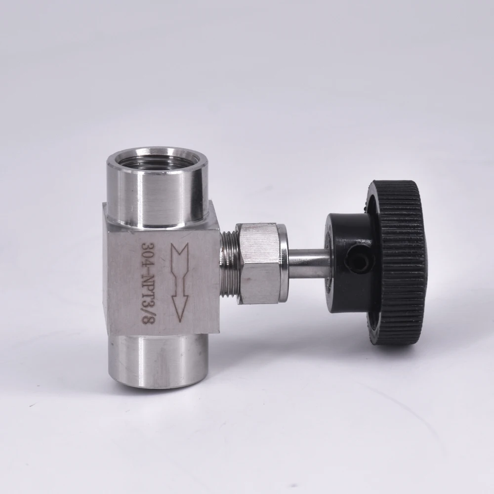 Specification : 3/8, Thread Type : NPT WUXUN-Valve 1/8 1/4 3/8 1/2 Inch BSP NPT Stainless Steel Female SS 304 Tube Shut Off Flow Control Adjustable Needle Valve for Water Gas Oil 