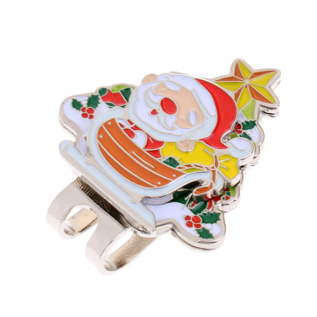 Premium 5 Pieces Santa Claus Magnetic Hat Clip Golf Ball Markers Golfer Christmas Gift Presents