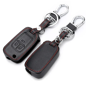 

Leather Key Case Cover For Chevrolet cruze accessories Lova Sail Aveo Cruze for Opel Insignia Astra Buick Flip Remote Fob Case
