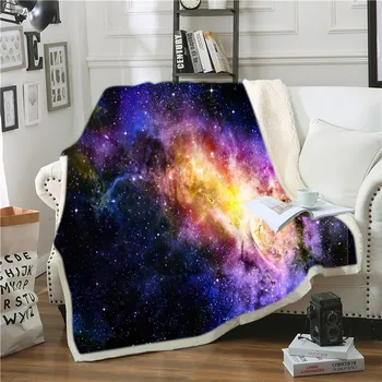 

Plan of Salvation by JoJoesArt Bed Blanket Planet Sherpa Blanket Galaxy Nebula Soft Plush Bedspreads Outer Space Custom Blanket