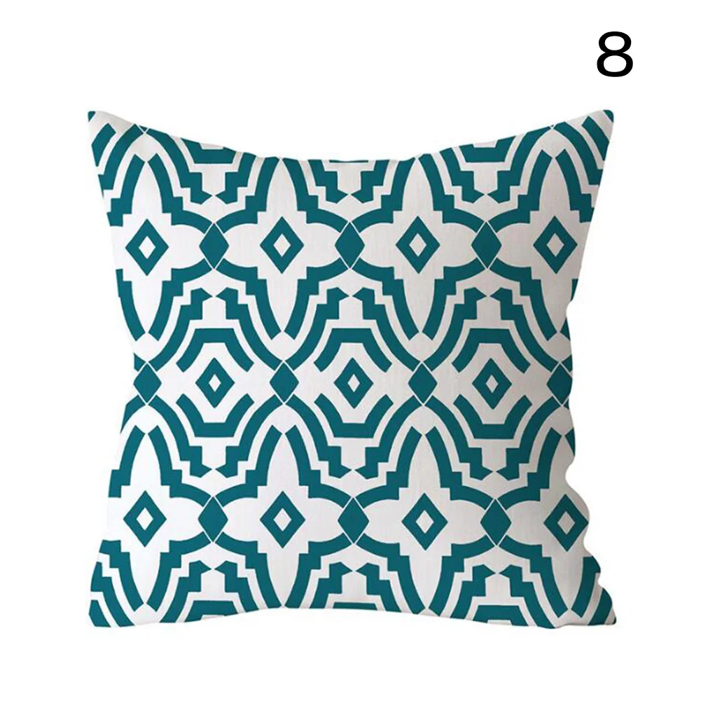 Hot European Blue Green Pillowcase Printing Soft Sofa Cushion Cover Home Decor 