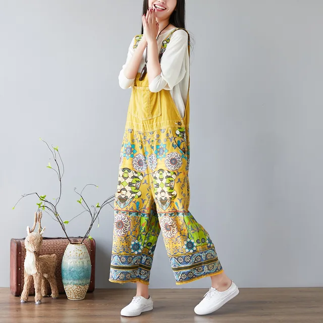 Wide Leg Dungarees with Pockets 3