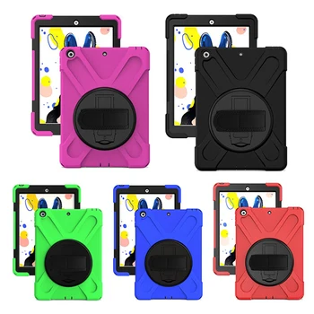 

Heavy Duty Shockproof Case Armor Cover for New iPad 10.2 Inch 2019 with Sn Protector/Kickstand/Hand Strap/Shoulder Strap