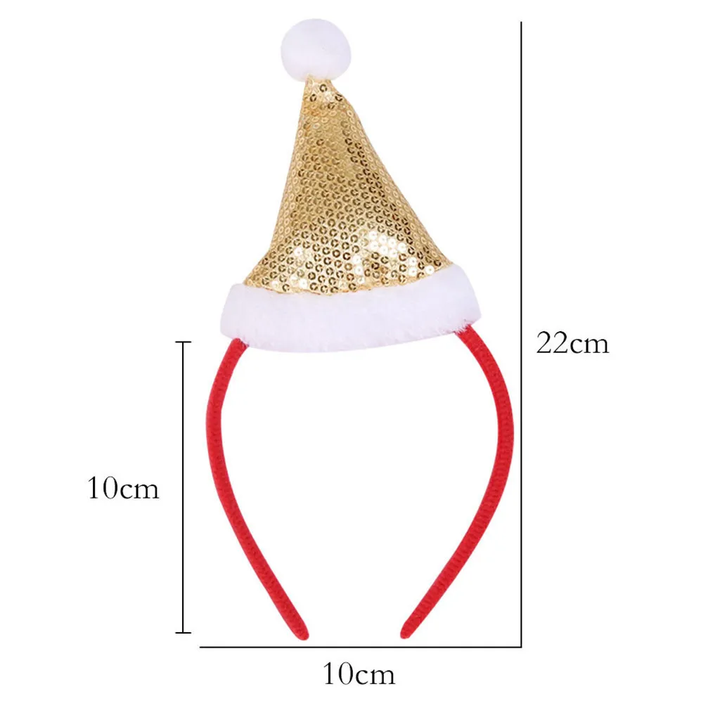 Рождественская тиара лента для волос рождественские Вечерние наряды для выступлений блестки Рождественская шляпа повязка для волос