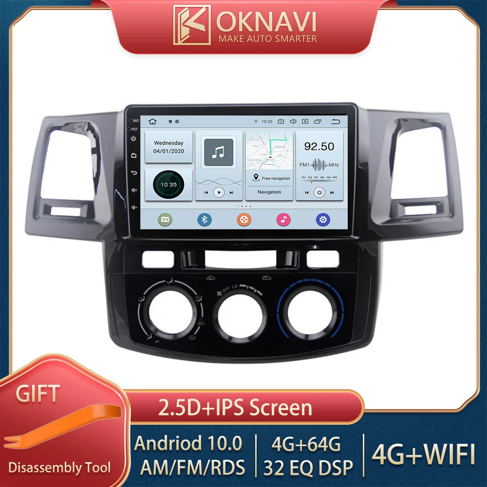 

For Toyota Fortuner HILUX Revo 2008-2014 DSP Car Radio Multimedia Android 9.0 Android 10.0 Stereo Vedio Player GPS Navigation