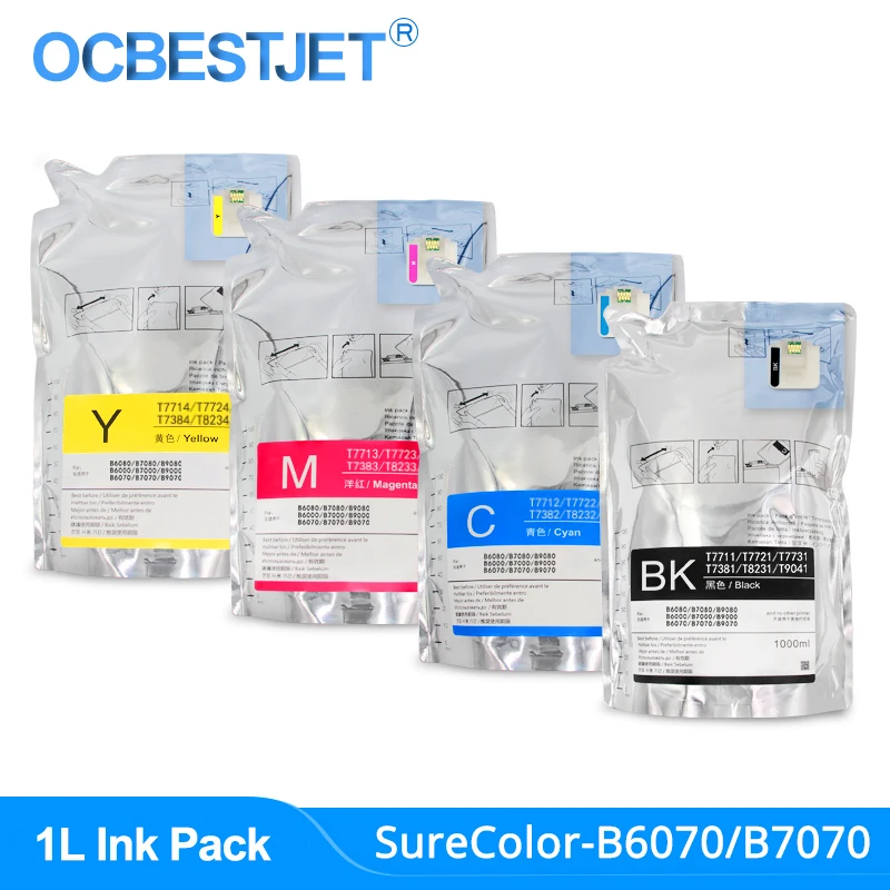 4 упак./лот 1000 мл T771 T738 T7711-T7714 T7381-T7384 чернила пакет для Epson суреколор SC-B6070 B6070 SC-B7070 B7070 B9070 чернила для принтера