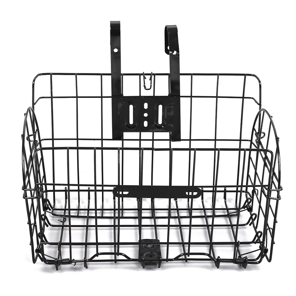 Bicycle Basket Cycle Baggage Bag Bike Iron Foldable Rear Front Handlebar Cycling Cycling Bar