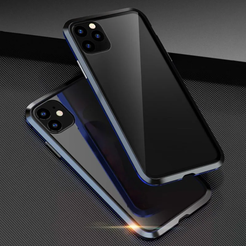 Магнитный поглощающий чехол для IPhone 11/11 Pro Max/11 Pro металлический бампер двойной Gla карта памяти