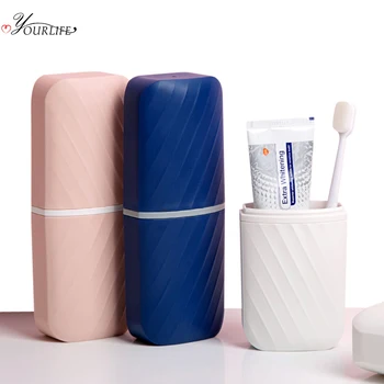 

OYOURLIFE Portable Travel Toothbrush Case Outdoor Toothbrush Toothpaste Protect Container Bathroom Couples Tooth Brush Cup