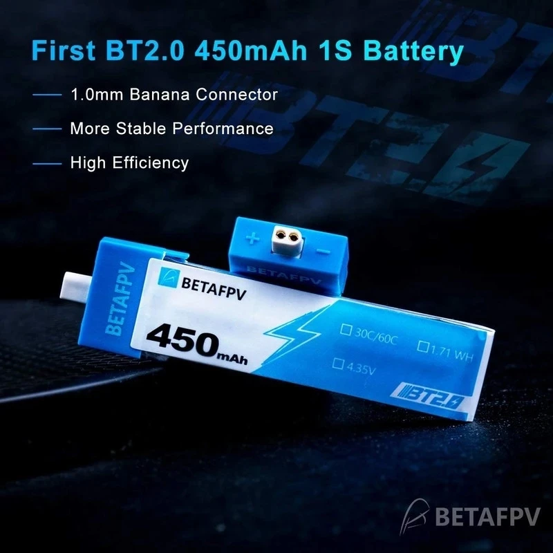 BetaFPV 450mAh 1S 30C 4.35V Battery BT2.0 4PCS