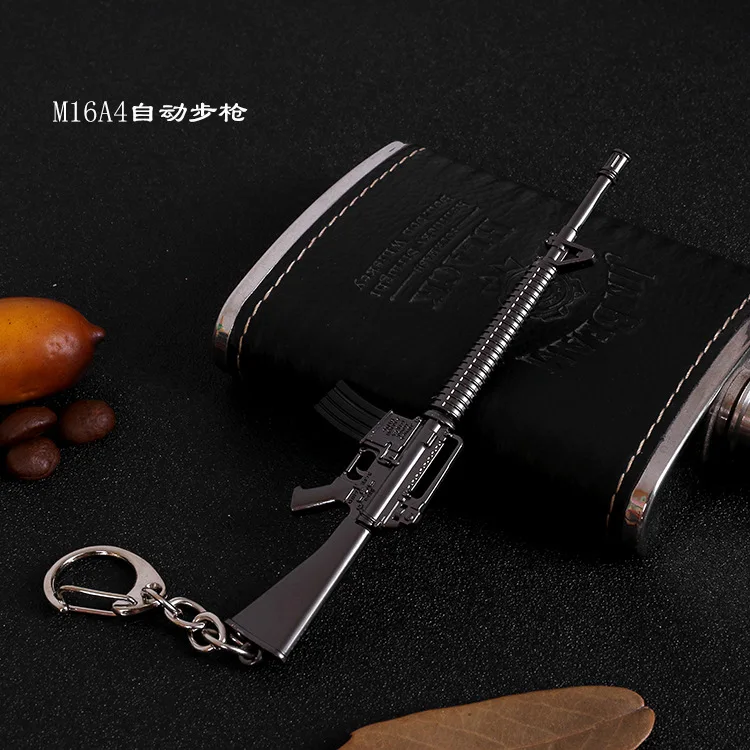 Stimulate Battlefield Level Three Helmet Flat-bottom Pot Pendant Keychain Chicken Game Related Products 7. 62mm Bullet Model