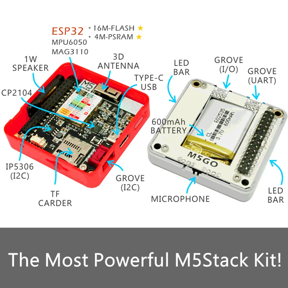 ESP32 многофункциональный отель легкий инструмент промышленная вспышка 4 м PSRAM макетная плата комплект двухъядерный FIRE IoT DIY для M5Stack