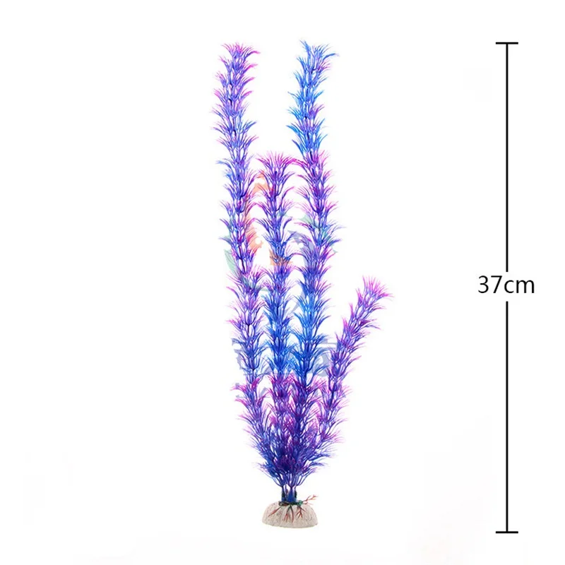 Новые 37 см искусственные подводные растения аквариумные украшения для аквариума зеленые фиолетовые украшения для просмотра водной травы - Цвет: 13Purple