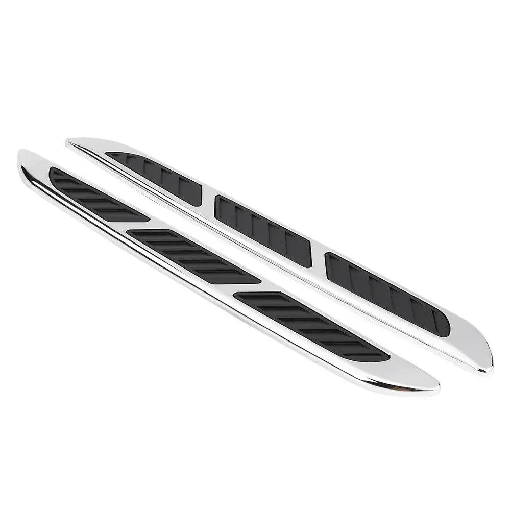 

2 pcs Car Styling DIY Car 3D Shark gill Side Air Vent Fender Cover Vent Intake Decoration Sticker Flow Grille Chrome trim