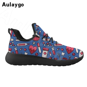 

Aulaygo Nurse Cardiogram Hospital Equipment Pattern Kids Shoes For Girls Sneakers Outdoor Children Toddler Fly Woven Footwear