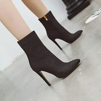 

Autumn elegant pointed thin high heels short boots comfortable temperament fashionable women's Boots