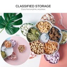 Двухслойная вращающаяся Фруктовая тарелка в скандинавском стиле в форме лепестков сухофрукты тарелка для закуски лоток для хранения еды коробка для хранения свадебных конфет