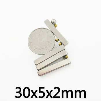 

50/100/300PCS Thin Quadrate Permanent Magnets Thickness 2mm Neodymium Magnet N35 30x5x2mm Strong Magnetic Magnets 30*5*2mm