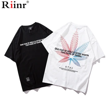 

Riinr 2020 New Cotton Painted Print Tshirt Men O-neck T-shirt Short Sleeve Casual Men's t-shirts Couples Tees Cool Tops S-3XL