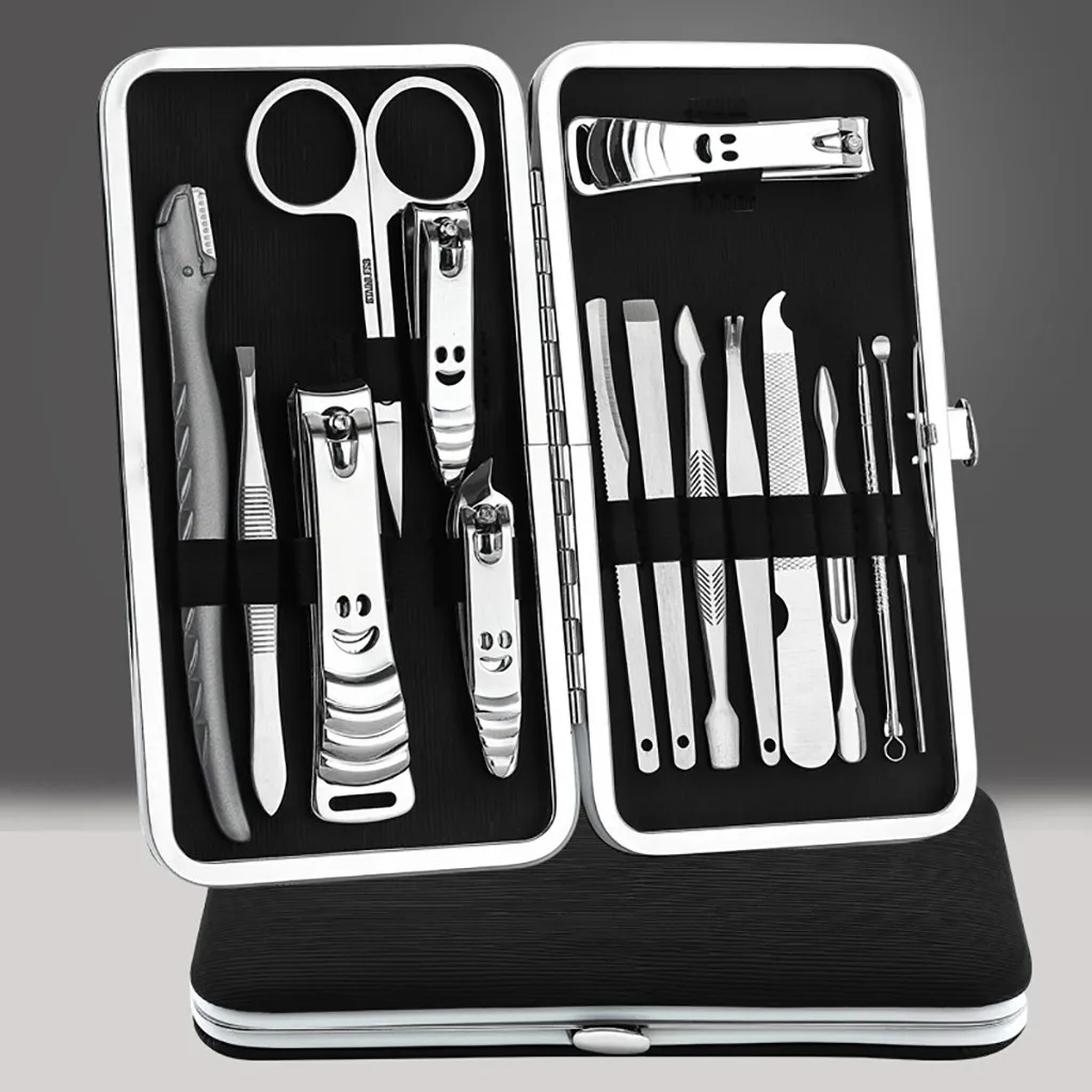 

New Nail Tool 15Pcs Professional Stainless Steel Nail Clippers Scissors Suit Set Kits Manicure Set Nails Accessories #YL5