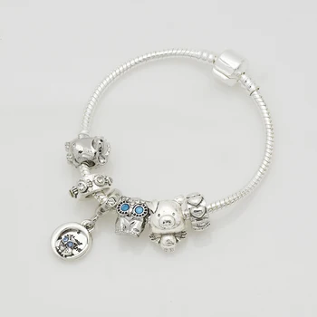 

RANDORS plated silver owl Pendant charm bracelets trendy women bracelets classic strand bracelets for girls Christmas gift