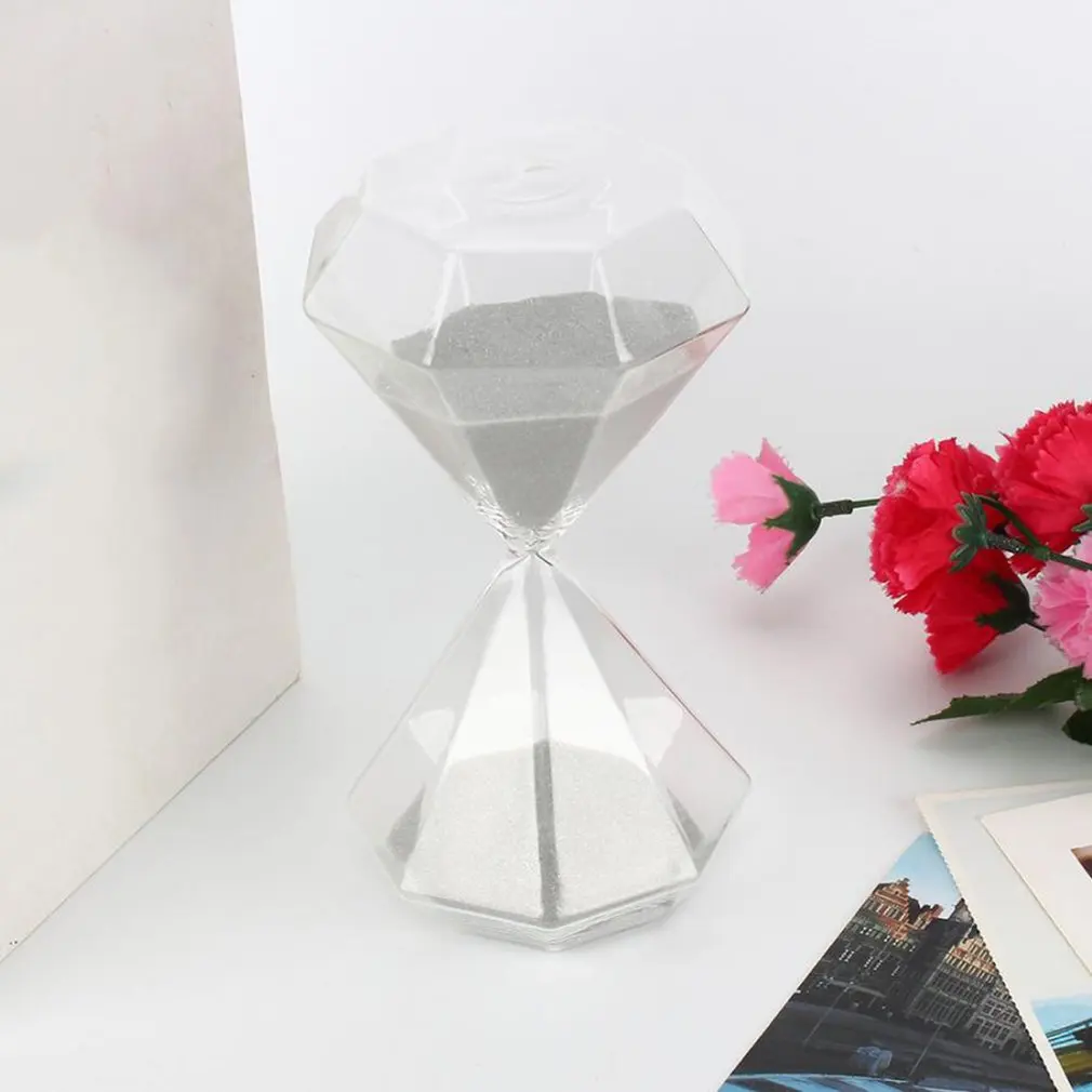 Large 30 Minutes Diamond Hourglass Meter Time Creative Glass Home Decoration Graduation Season Birthday Gift