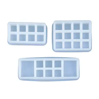 

Crystal Epoxy Resin Mold Square Lattice Lipstick Storage Box Casting Silicone Mould DIY Crafts Desktop Decorative Making Tools