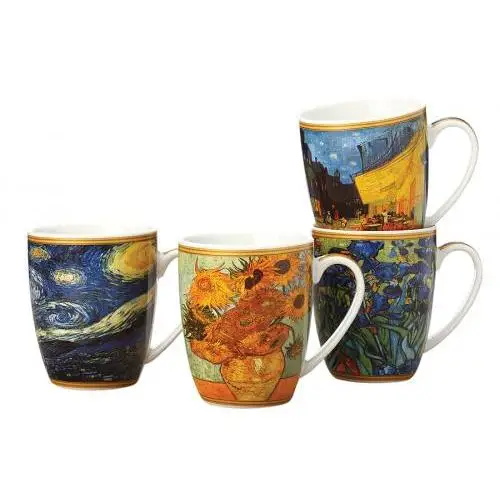 Set mugs CASA DOMANI, Van Gogh, 4 subject set mugs casa domani van gogh 4 subject