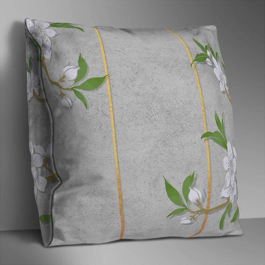 Двусторонняя наволочка из полиэстера с изображением веточки, элегантная подушка для гостиной, Креативные аксессуары