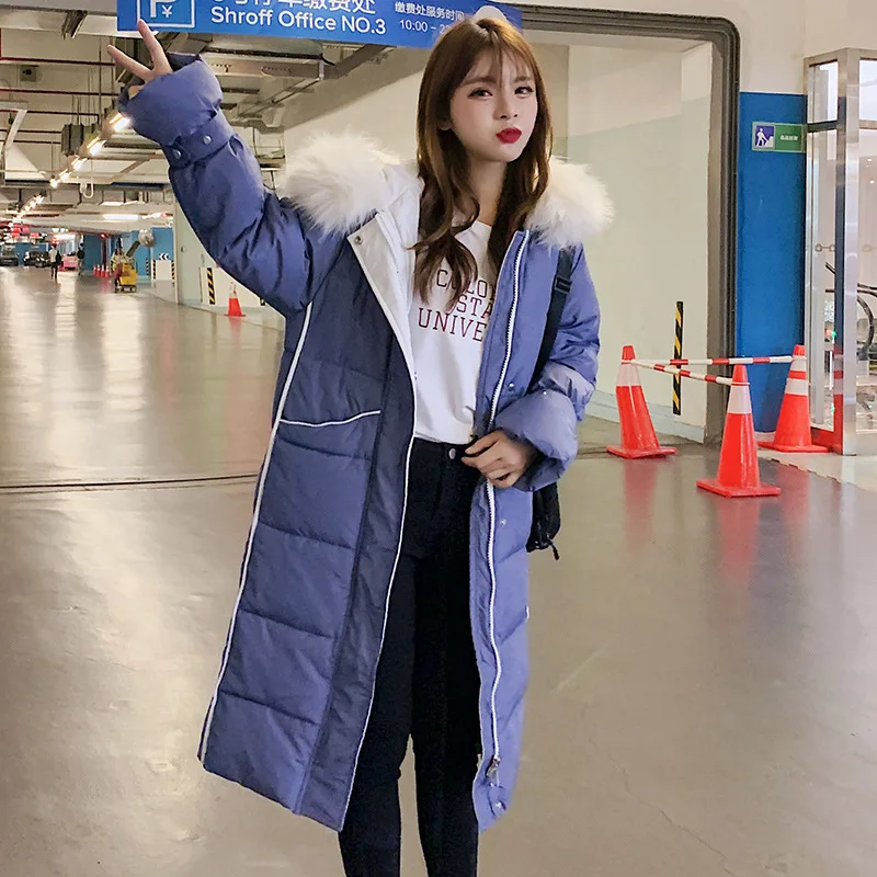 2019 X-Long New Fashion Women Winter Jacket Cotton Padded Warm Thicken Ladies Big pocket Long Coats Parka Womens Jackets | Женская